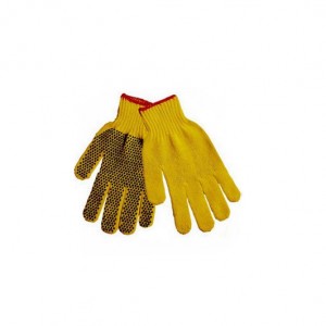 Cotton knitted safety gloves with PVC dot