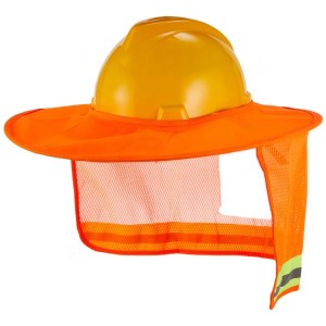 high visibility breathable ,Full brim mesh construction safety helmet safety hard hat neck sun shade