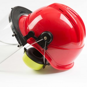 CE EN397 working construction safety helmet with PC Visor and ear muff