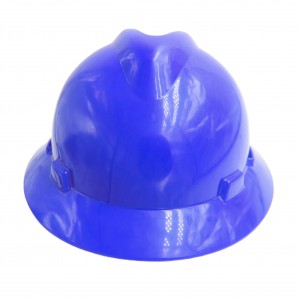 Minner Workers wearing good quality cowboy full brim safety hard hat safety helmet with lamp hook in CE standard