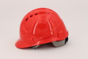 Manufacture sale red colour Engineering ABS material ce en397 safety hard hat safety helmet for 24-month validity period