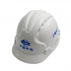 Manufacture sale white colour Engineering ABS material ce en397 safety hard hat safety helmet for 24-month validity period