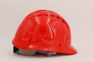 Manufacture sale red colour Engineering ABS material ce en397 safety hard hat safety helmet for 24-month validity period