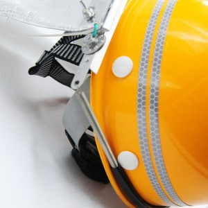 Fiber glass high temperature resistance safety hard hat with Aluminum foil shawl and PMMA visor for foundry worers using