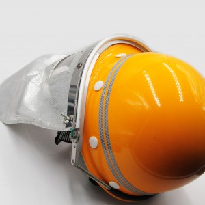 Fiber glass high temperature resistance safety hard hat with Aluminum foil shawl and PMMA visor for foundry worers using