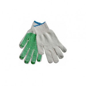 Cotton knitted safety gloves with PVC dot