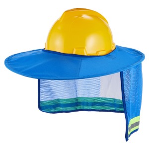 high visibility breathable ,Full brim mesh construction safety helmet safety hard hat neck sun shade