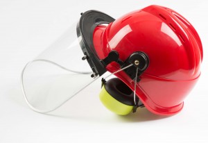 CE EN397 working construction safety helmet with PC Visor and ear muff