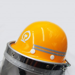 Fiber glass high temperature resistance safety hard hat with Aluminum foil shawl and PMMA visor for foundry worers using